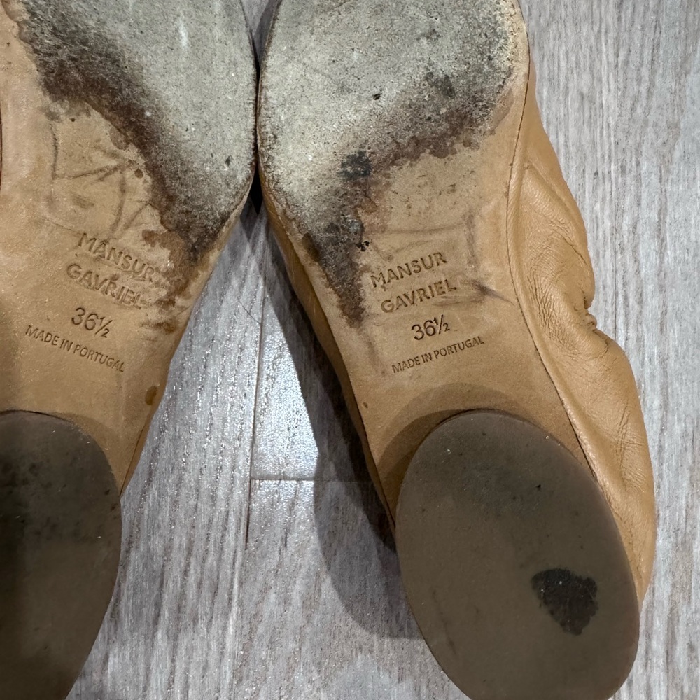 Mansur Gavriel Tan Leather Ballet Flats - Picture 3 of 4